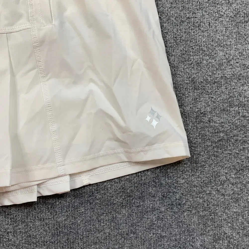 Jofit Skort Women Large Ivory Dash Golf Tennis Pleated Mid Panels Undershorts